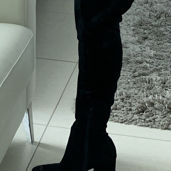 Cole Haan black suede side over the knee boot. - Picture 5 of 8